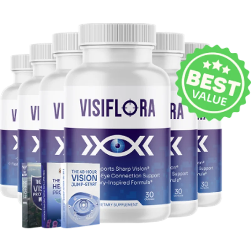 VisiFlora Longevity & Vitality Relief Supplement — 6 Bottle / 180 Day Pack